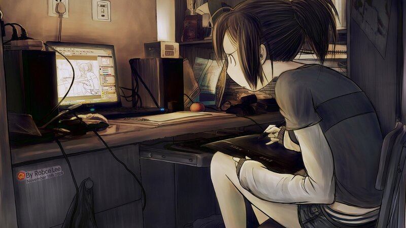 artist working on digital art