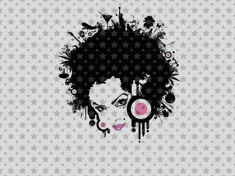 artistic afro portrait