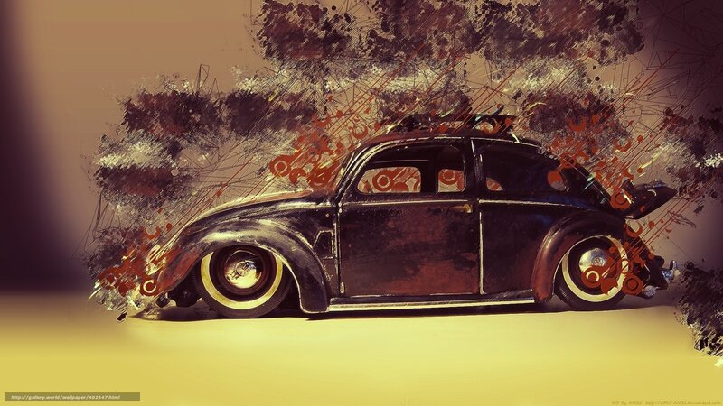 artistic beetle car illustration