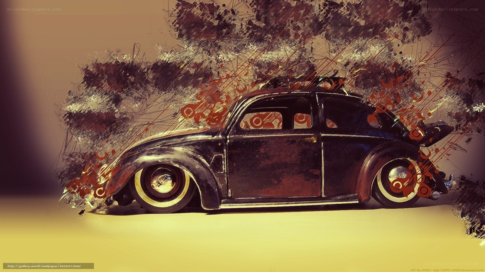 artistic beetle car illustration