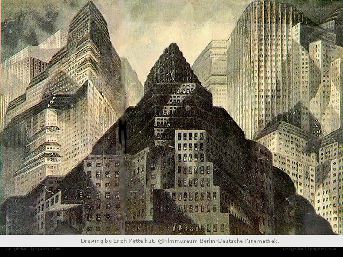 Artistic cityscape drawing