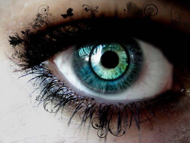 artistic close-up of a blue eye