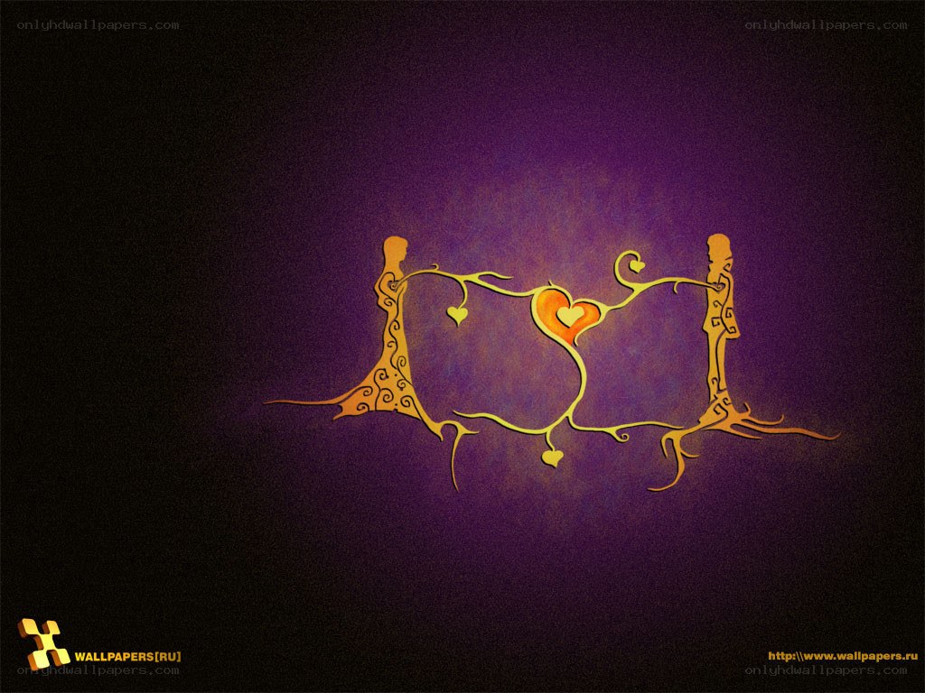 Artistic couple with heart design