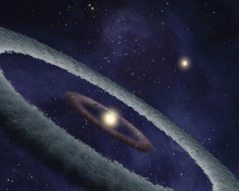 Artistic depiction of a planetary system
