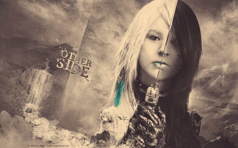 artistic digital collage with girl
