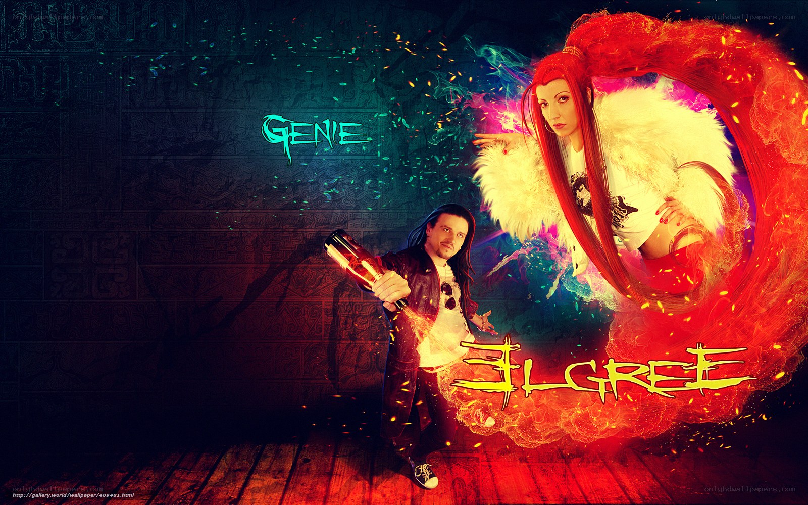 Artistic digital portrait with vibrant effects
