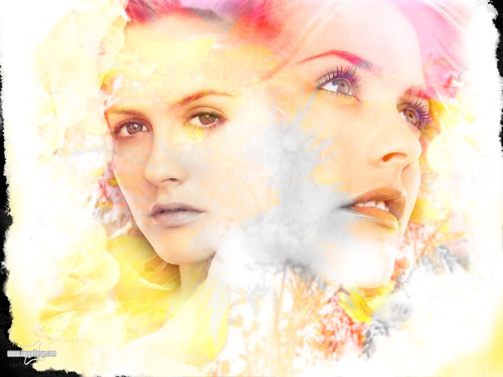 artistic double portrait with floral effects