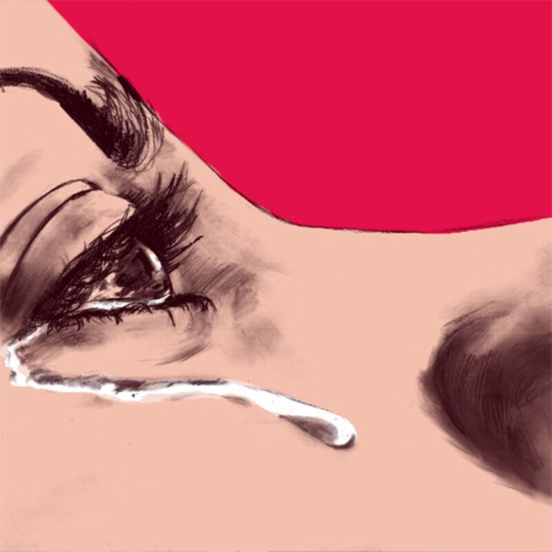 artistic drawing of a crying eye