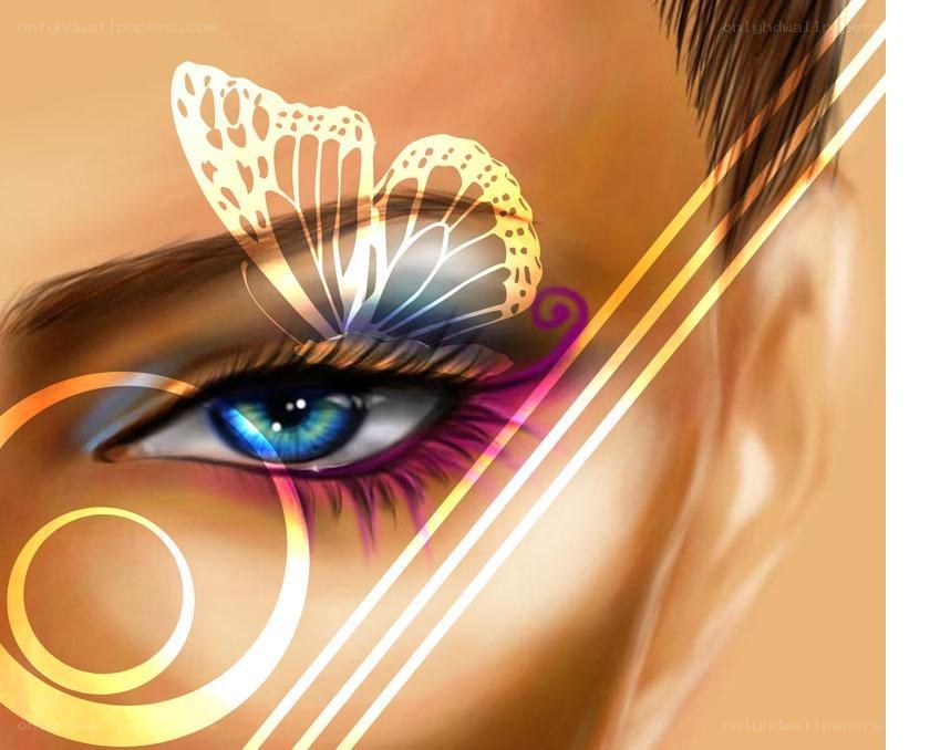 artistic eye with butterfly