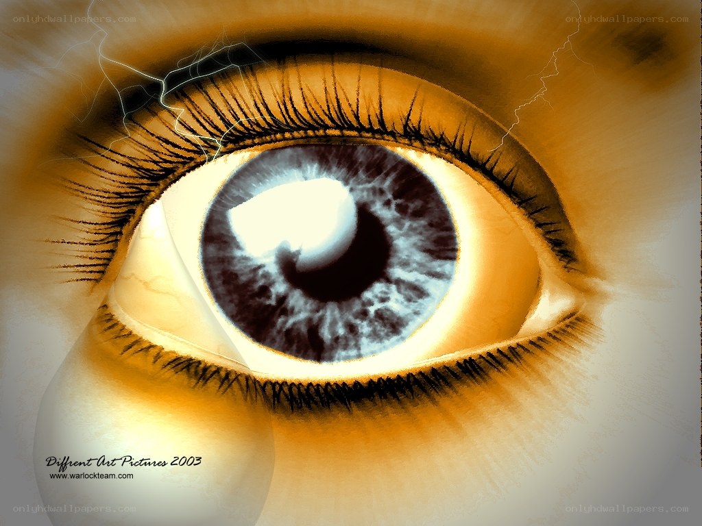 artistic eye with lightning