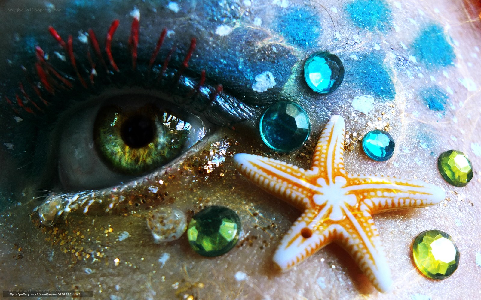 artistic eye with starfish
