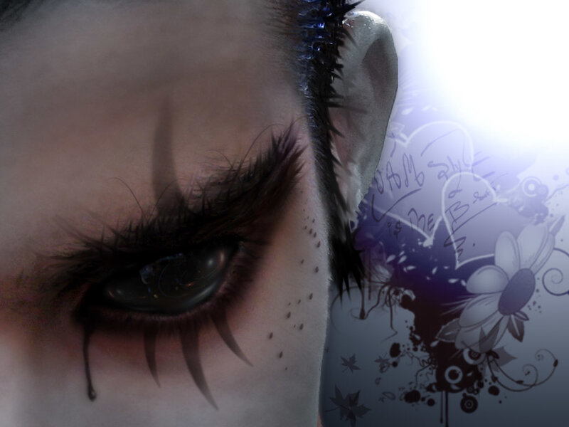 artistic eye with tear