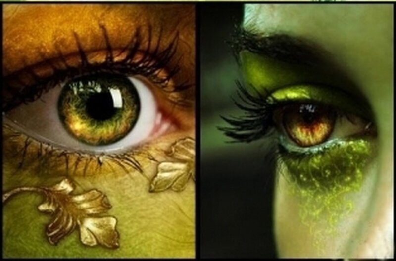 artistic eyes with nature motifs