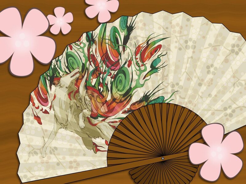 Artistic fan with fox design