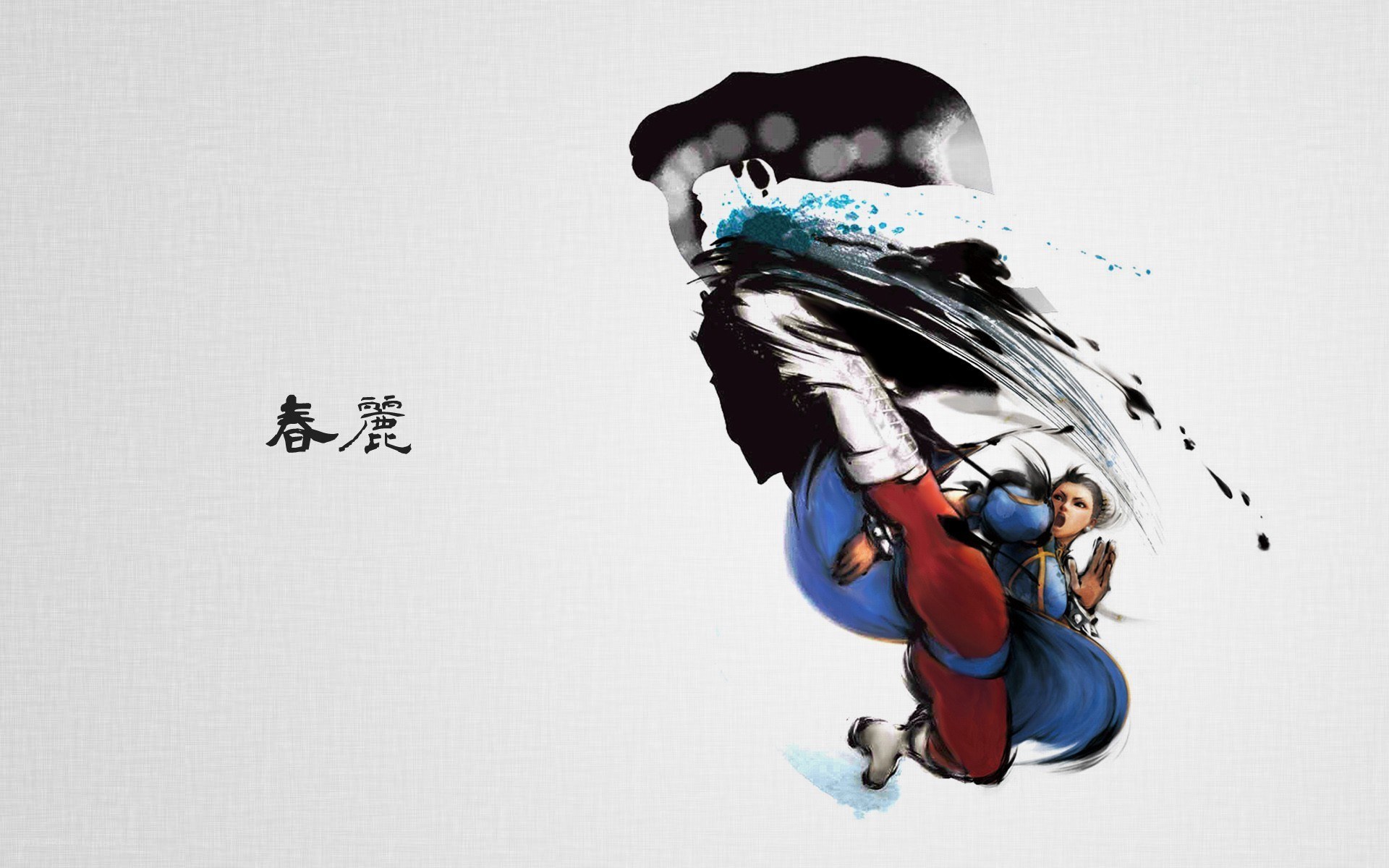 Artistic fighting scene with character