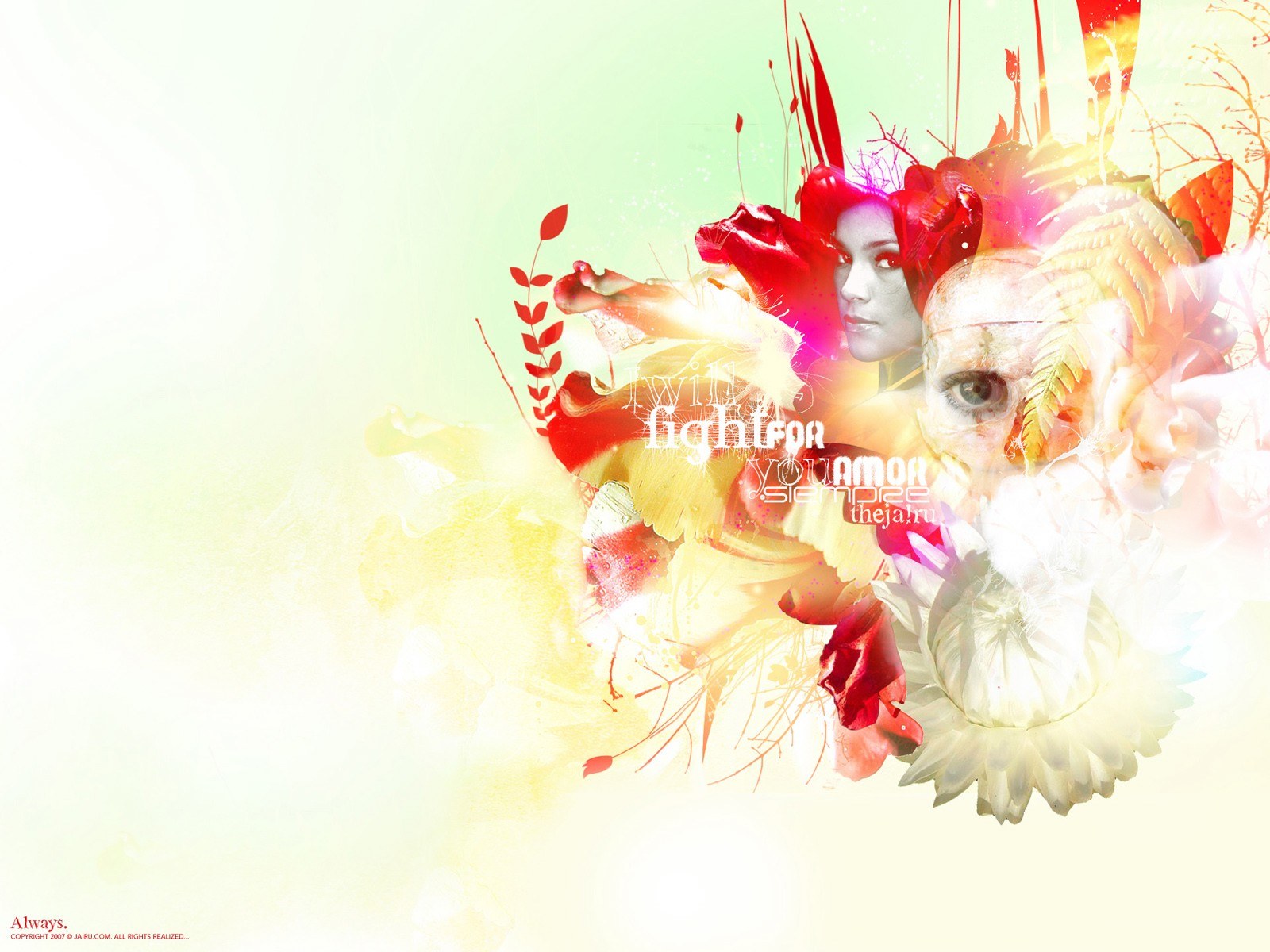 artistic floral collage with faces