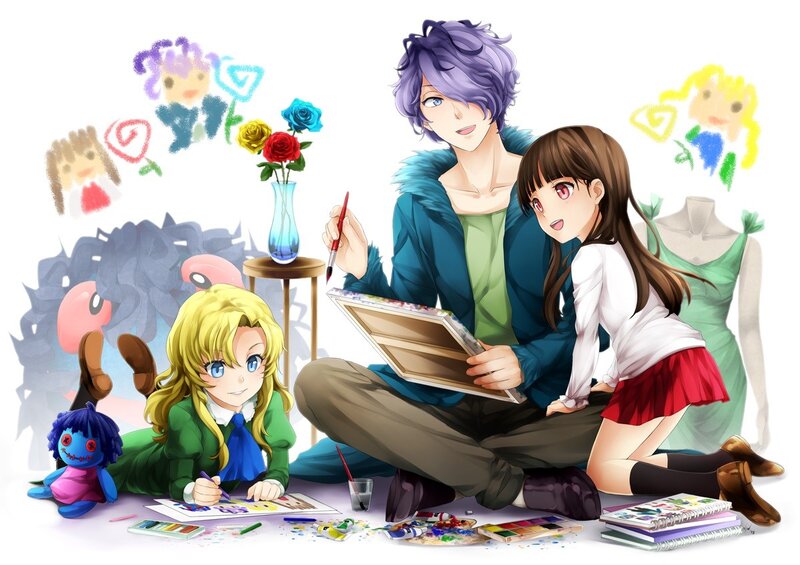 Artistic friends creating together
