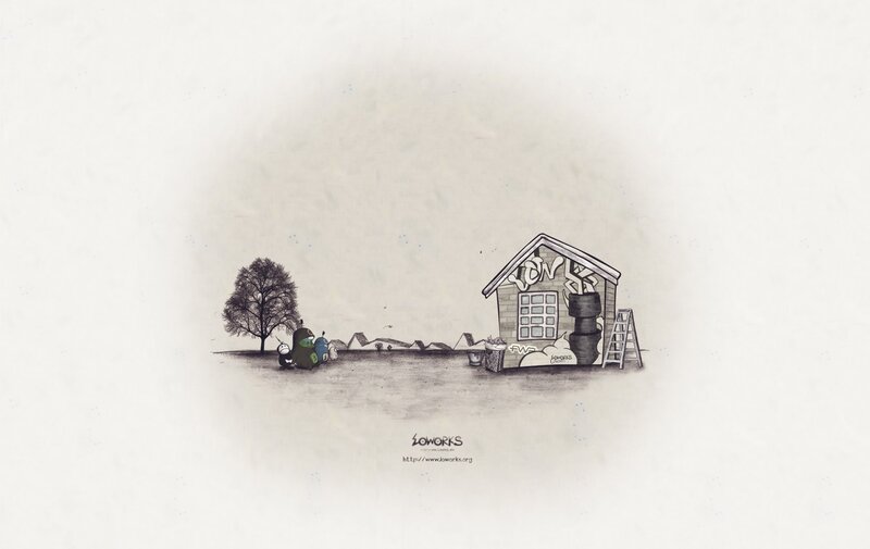 Artistic illustration of a small house
