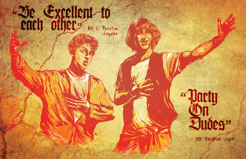 Artistic illustration of two men