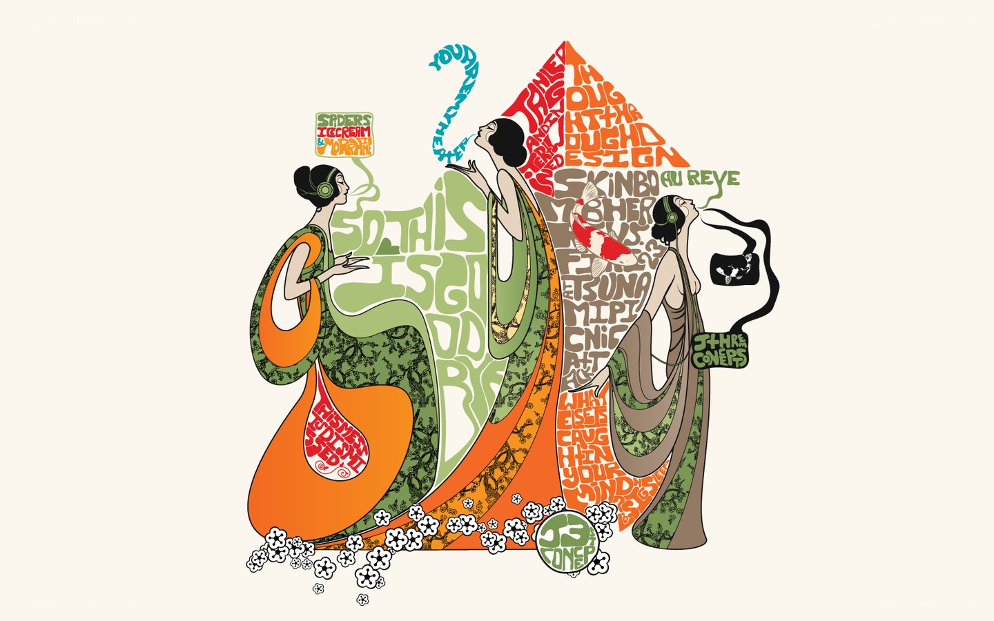 Artistic illustration with text and figures