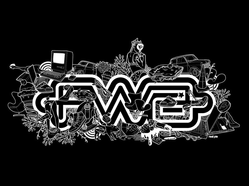 artistic logo with collage elements