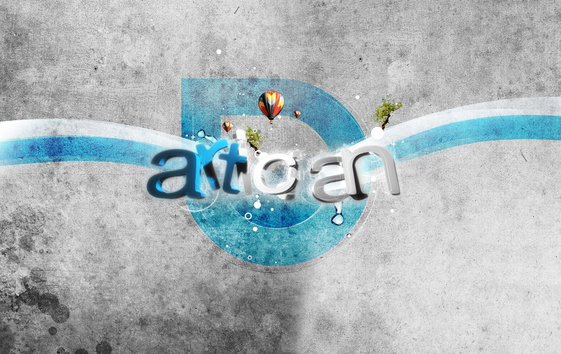 artistic logo with hot air balloons
