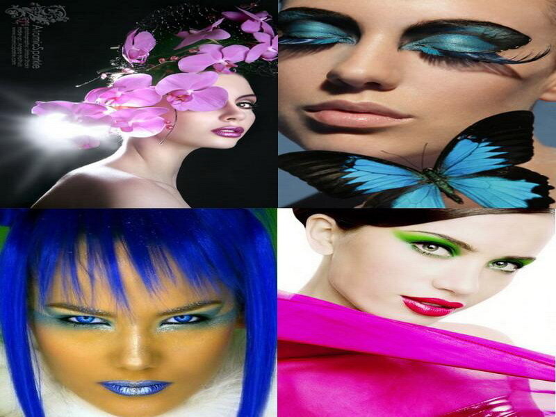 Artistic makeup and fashion collage