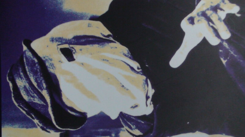 artistic portrait in purple and white