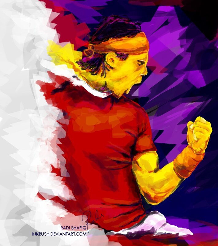artistic portrait of tennis player