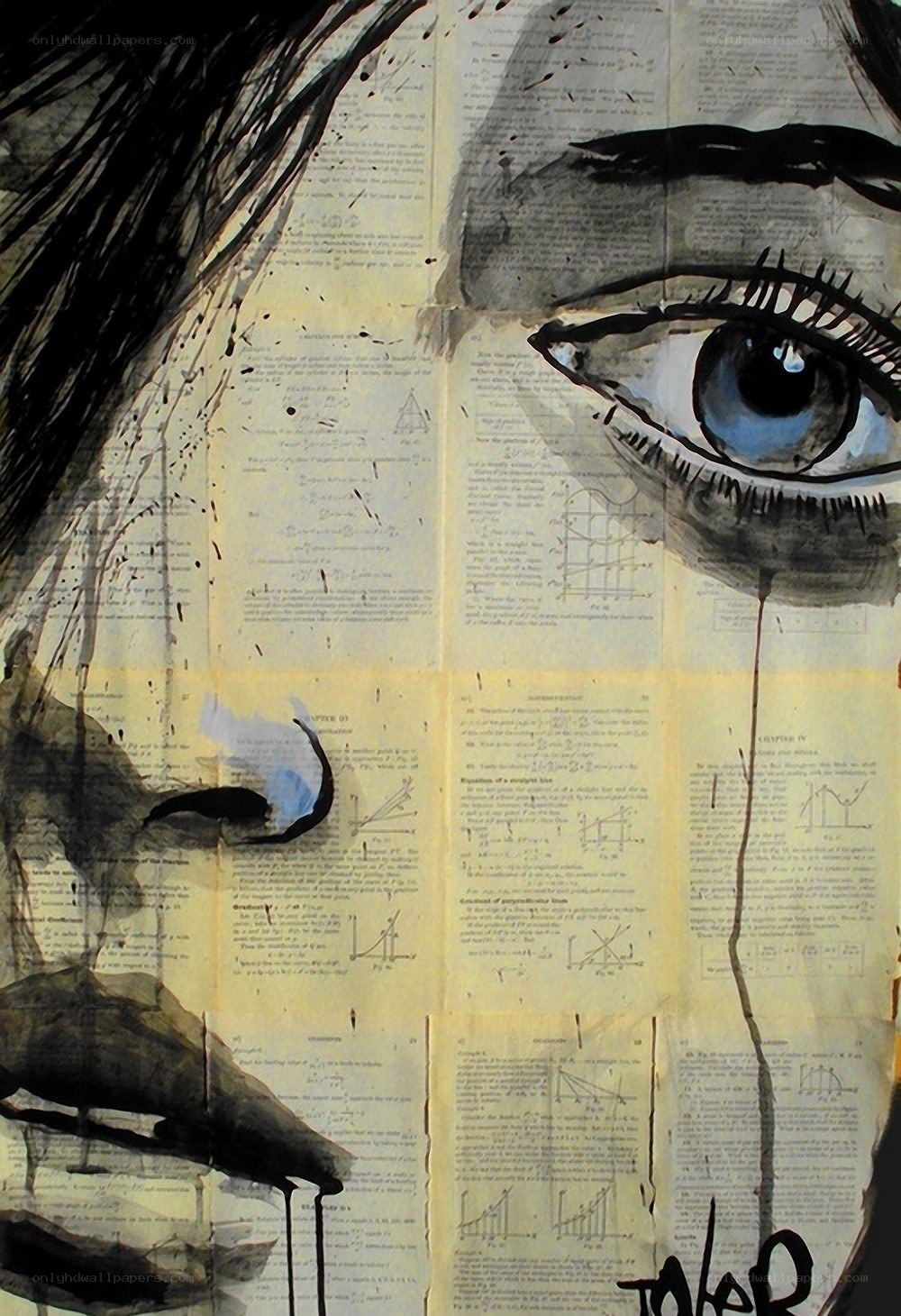 artistic portrait on paper