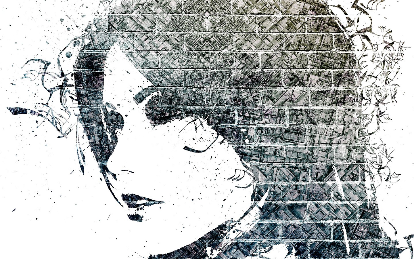 artistic portrait with brick texture