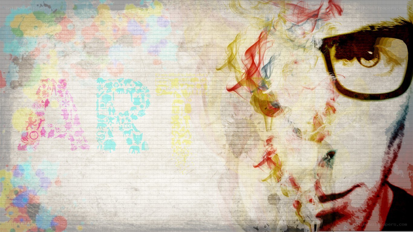 artistic portrait with colorful background