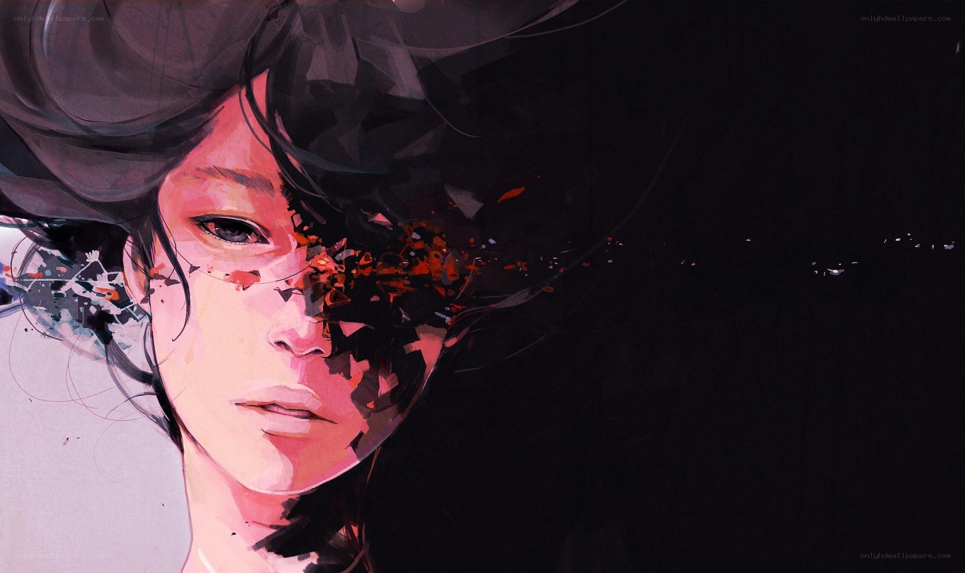 artistic portrait with digital distortion