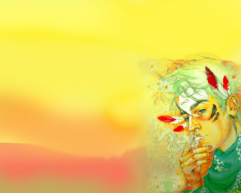 artistic portrait with flowers