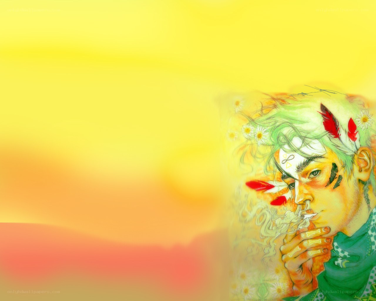 artistic portrait with flowers