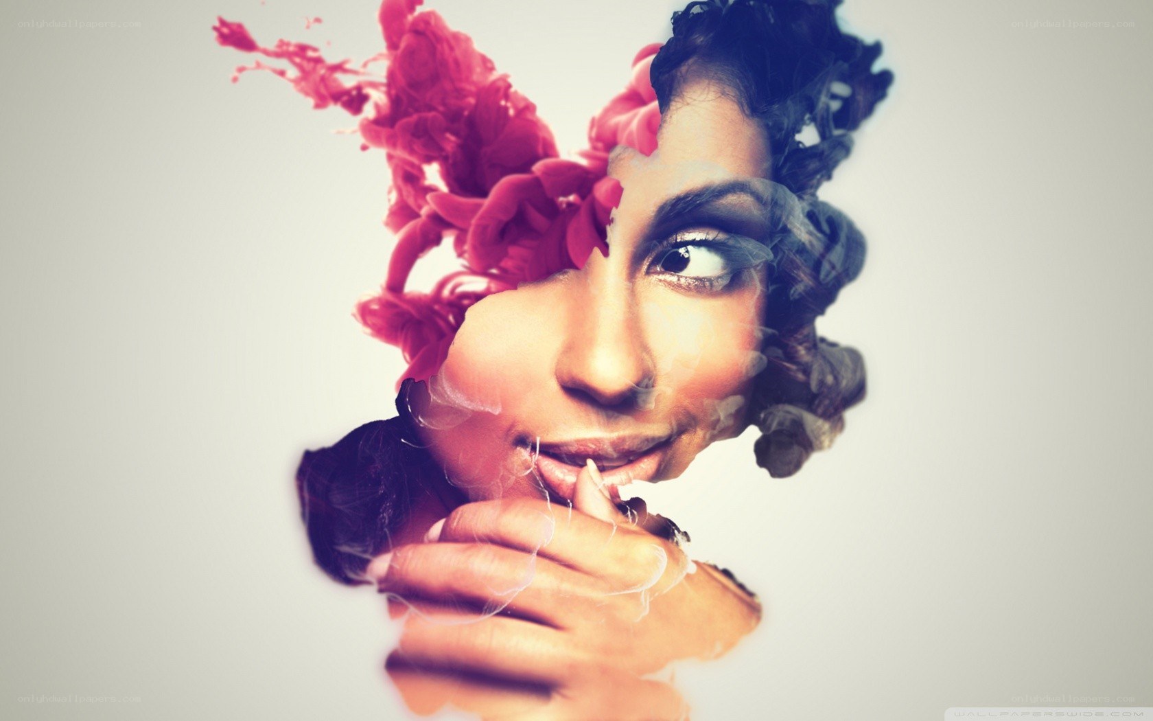 artistic portrait with ink effects