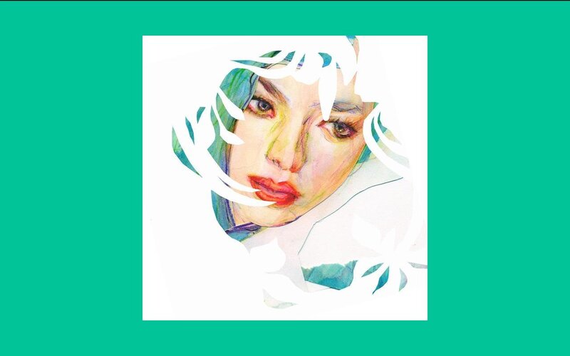 artistic portrait with leaf cutouts