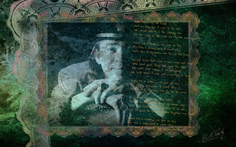 artistic portrait with lyrics