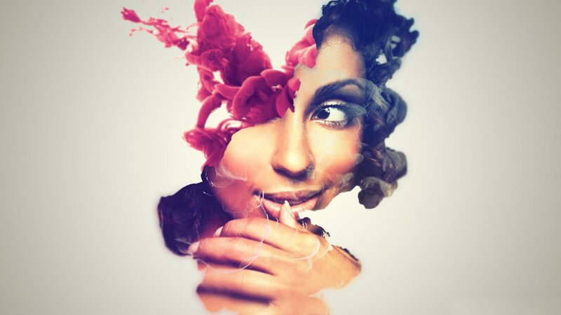 artistic portrait with paint effects