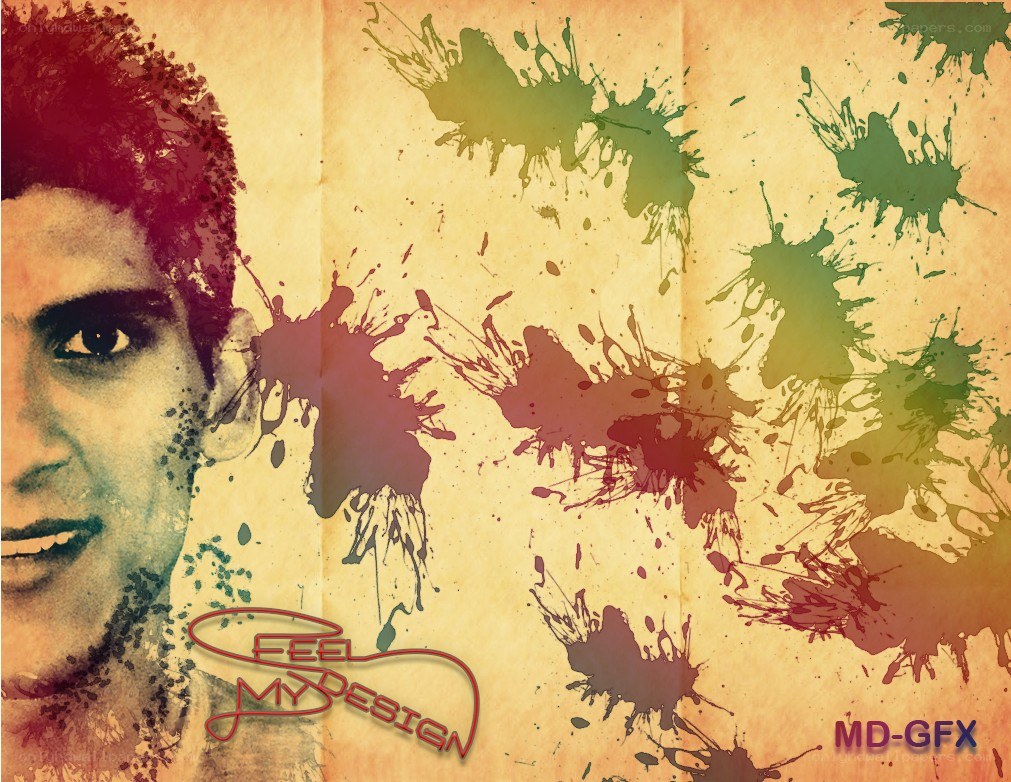 artistic portrait with paint splatters