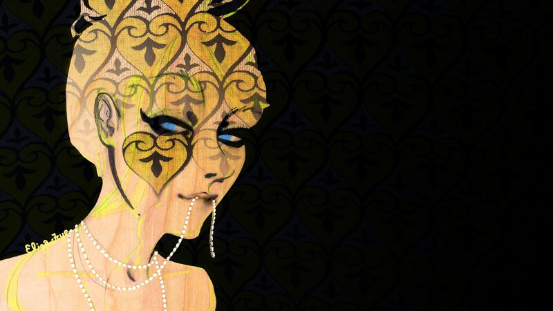 artistic portrait with patterned face