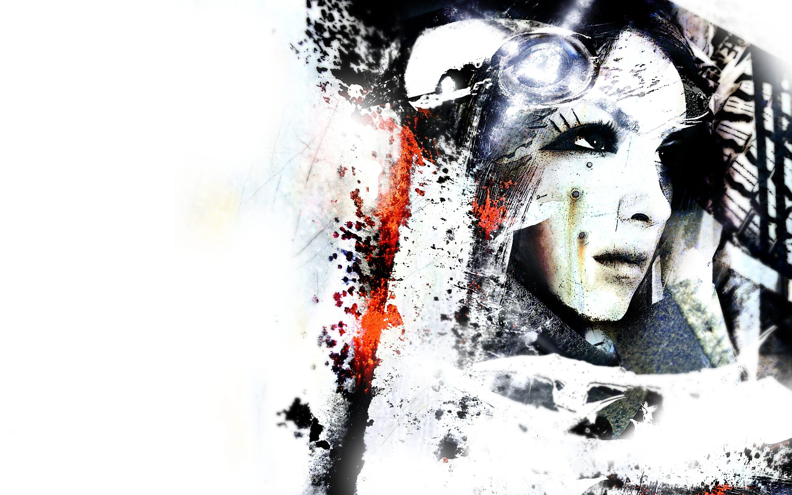 artistic portrait with splattered paint