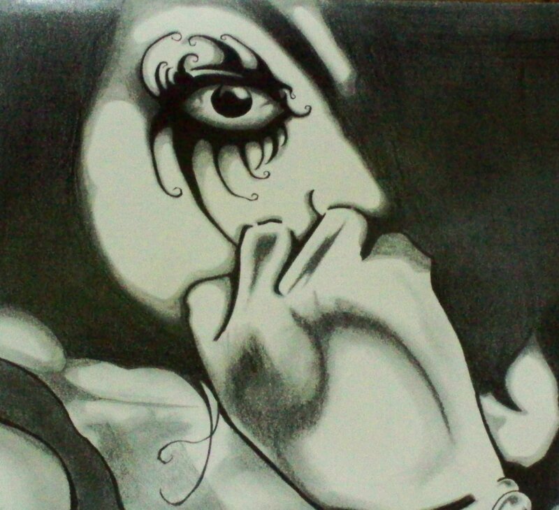 artistic portrait with stylized eye