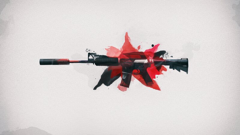 Artistic Rifle with Paint Splatter