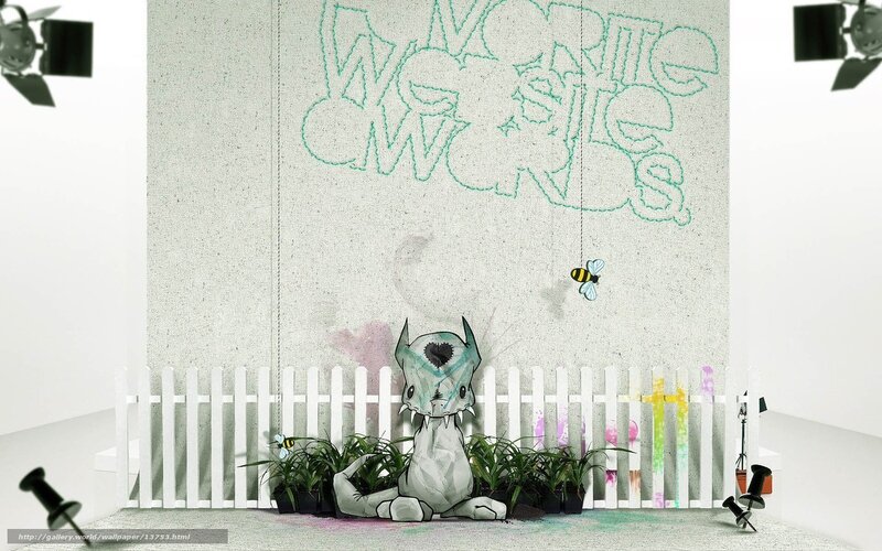 Artistic scene with creature and graffiti