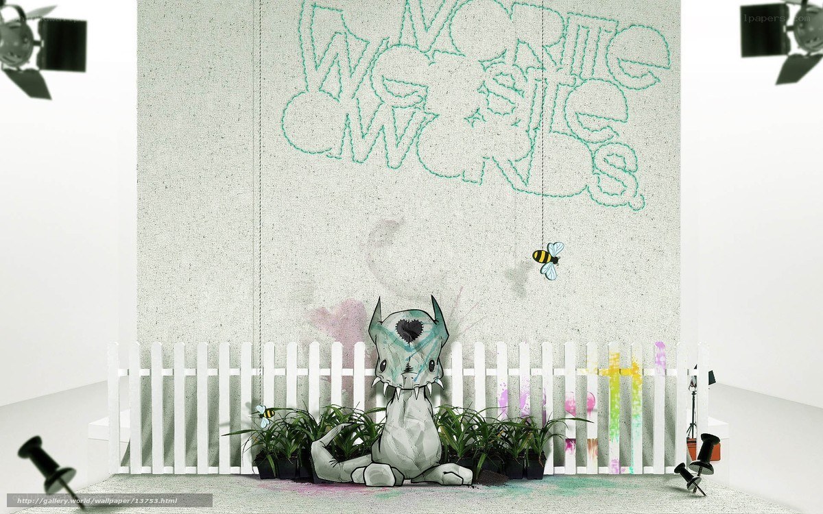 Artistic scene with creature and graffiti