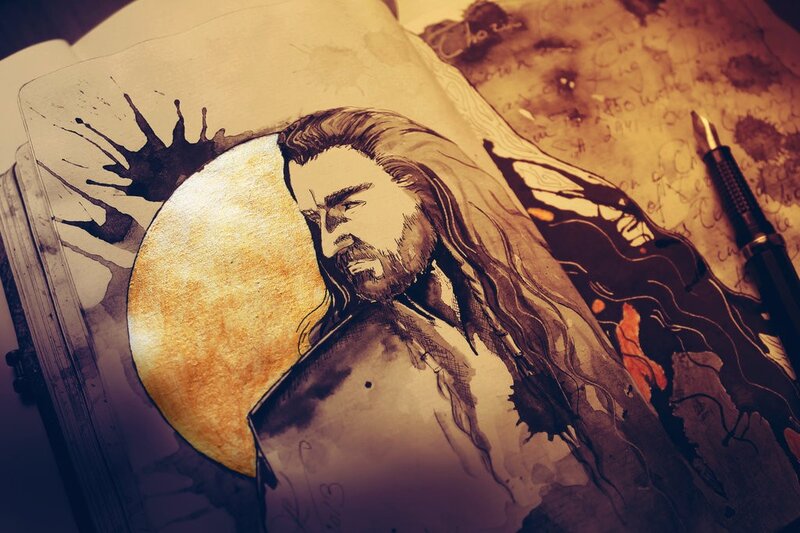 artistic sketch of a warrior