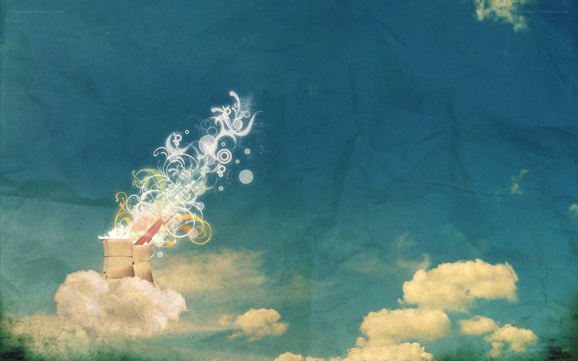 Artistic smoke from a chimney