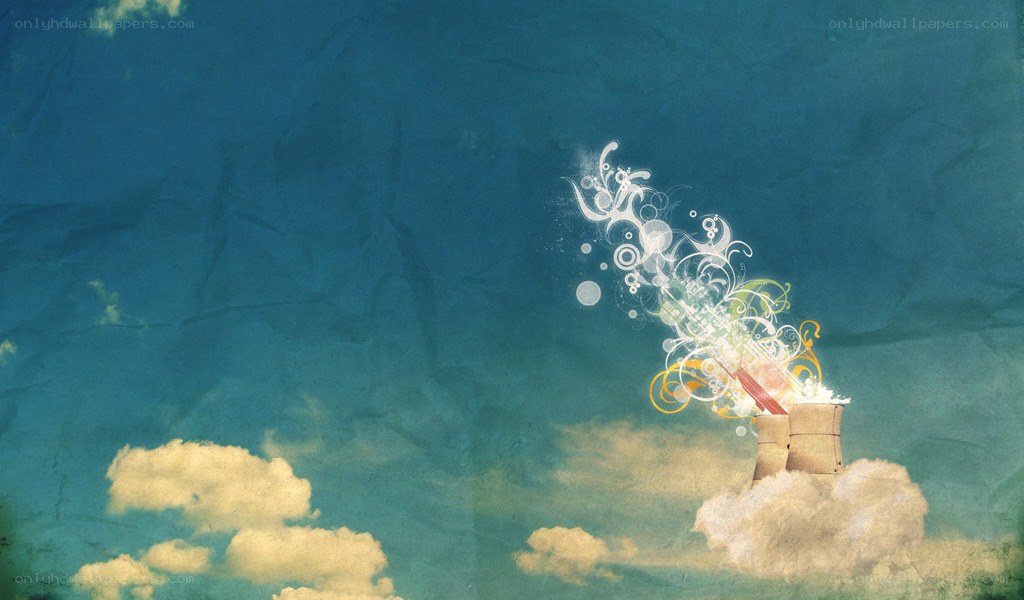 Artistic smoke from factory