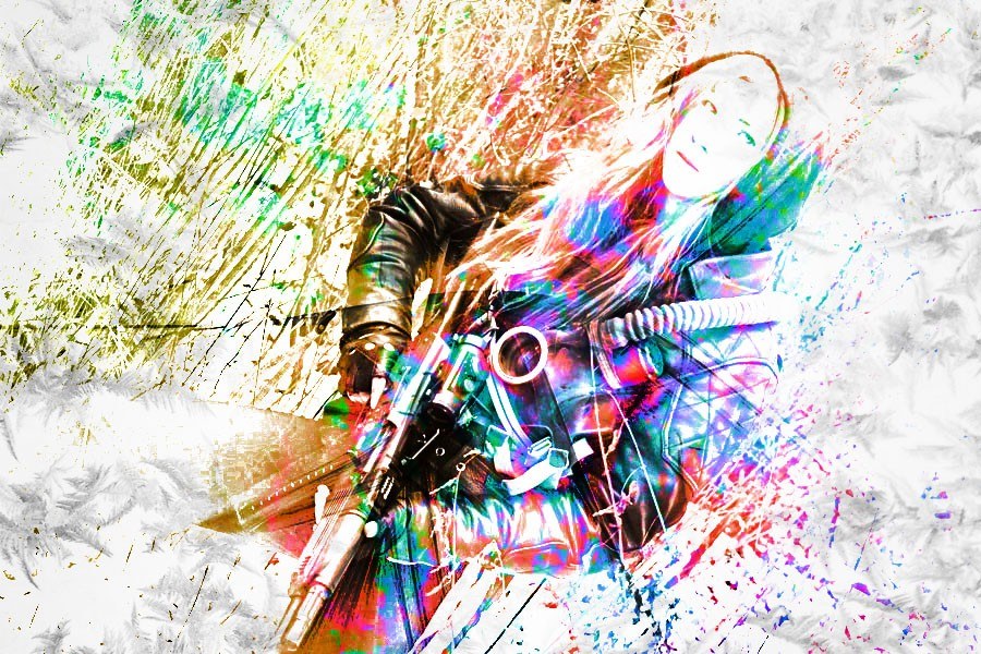 artistic soldier with rifle